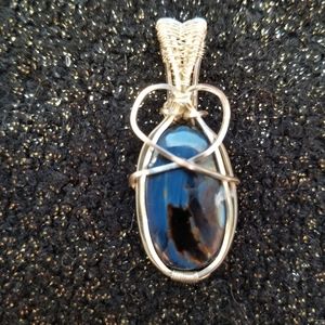 Pietersite- tempest stone wire wrapped pendant
